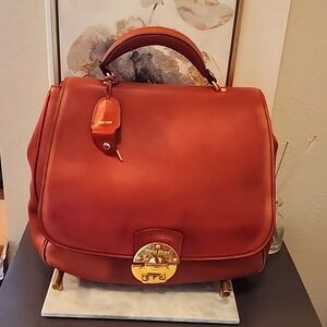 Miu Miu Large Top Handle Red Leather Bag